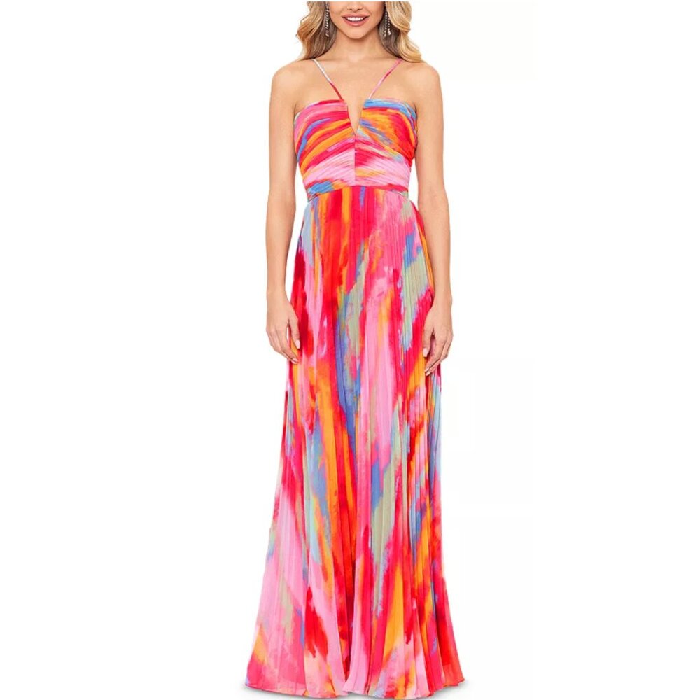 AQUA Pleated Gown - Bloomingdale's Exclusive, Size US 10